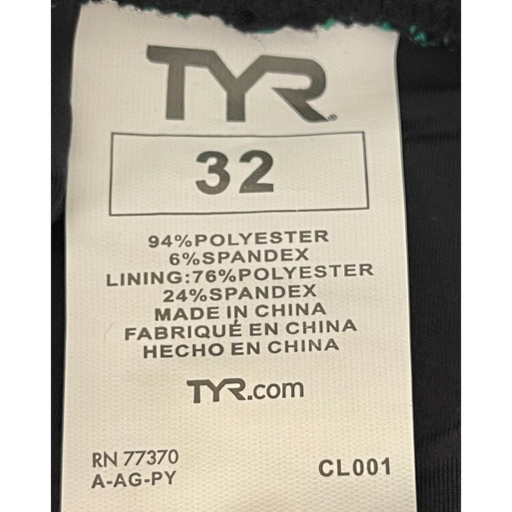 TYR Durafast Lite ILLUME Allover Jammer Men Swim Black Green Size 32 - $54 - Picture 5 of 7